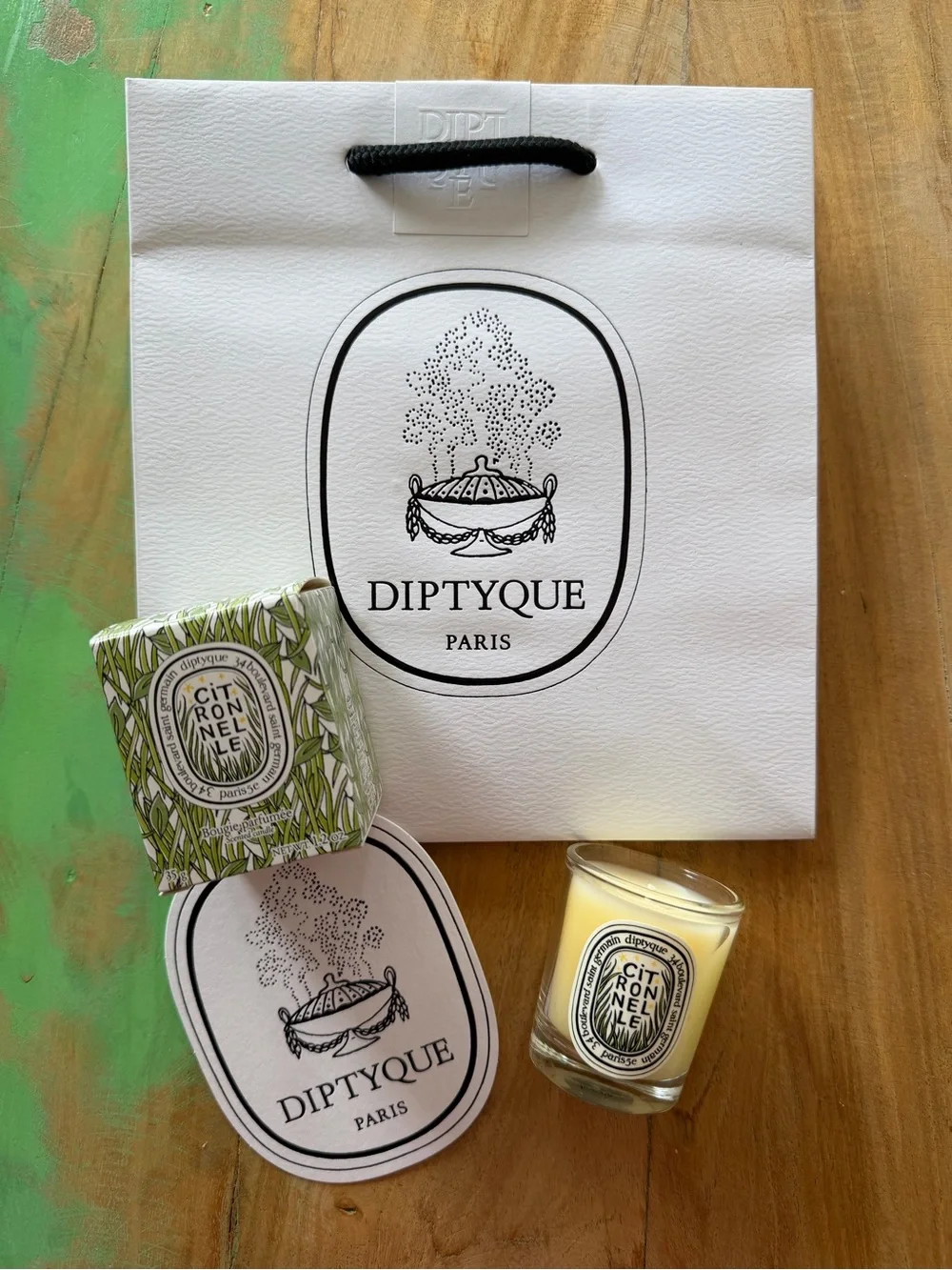 Diptyque Citronnelle Candle Set with a Bag